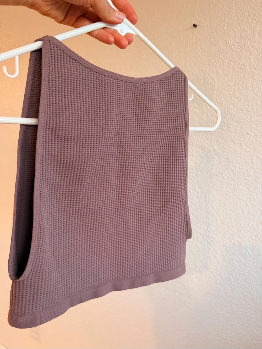 Free People Intimately Dusty Mauve Waffle Knit Crop Tank